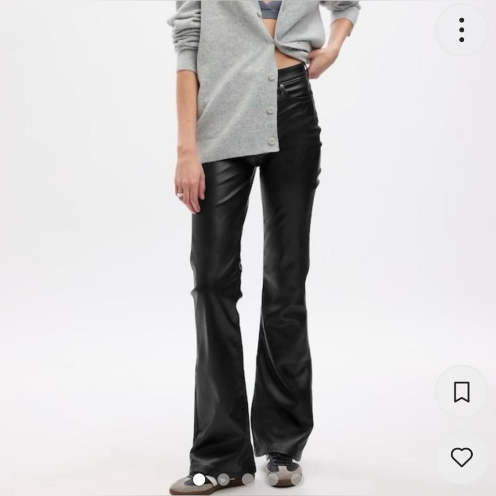 GAP Women's Black Flared Leather Pants